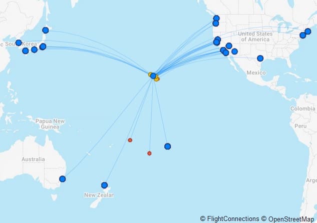 Hawaiian Airlines Streckennetz